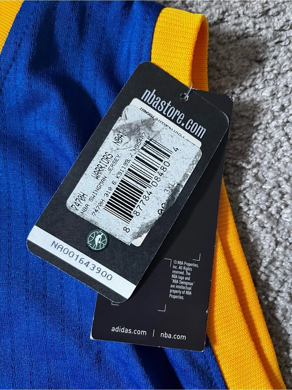 Adidas - Stephen Curry - Golden State Warriors Blue & Gold Jersey - Size 3XL
